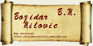 Božidar Milović vizit kartica